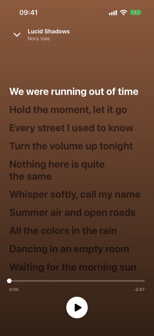 Synced lyrics