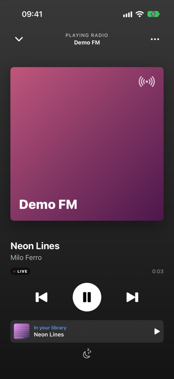 A radio station playing live