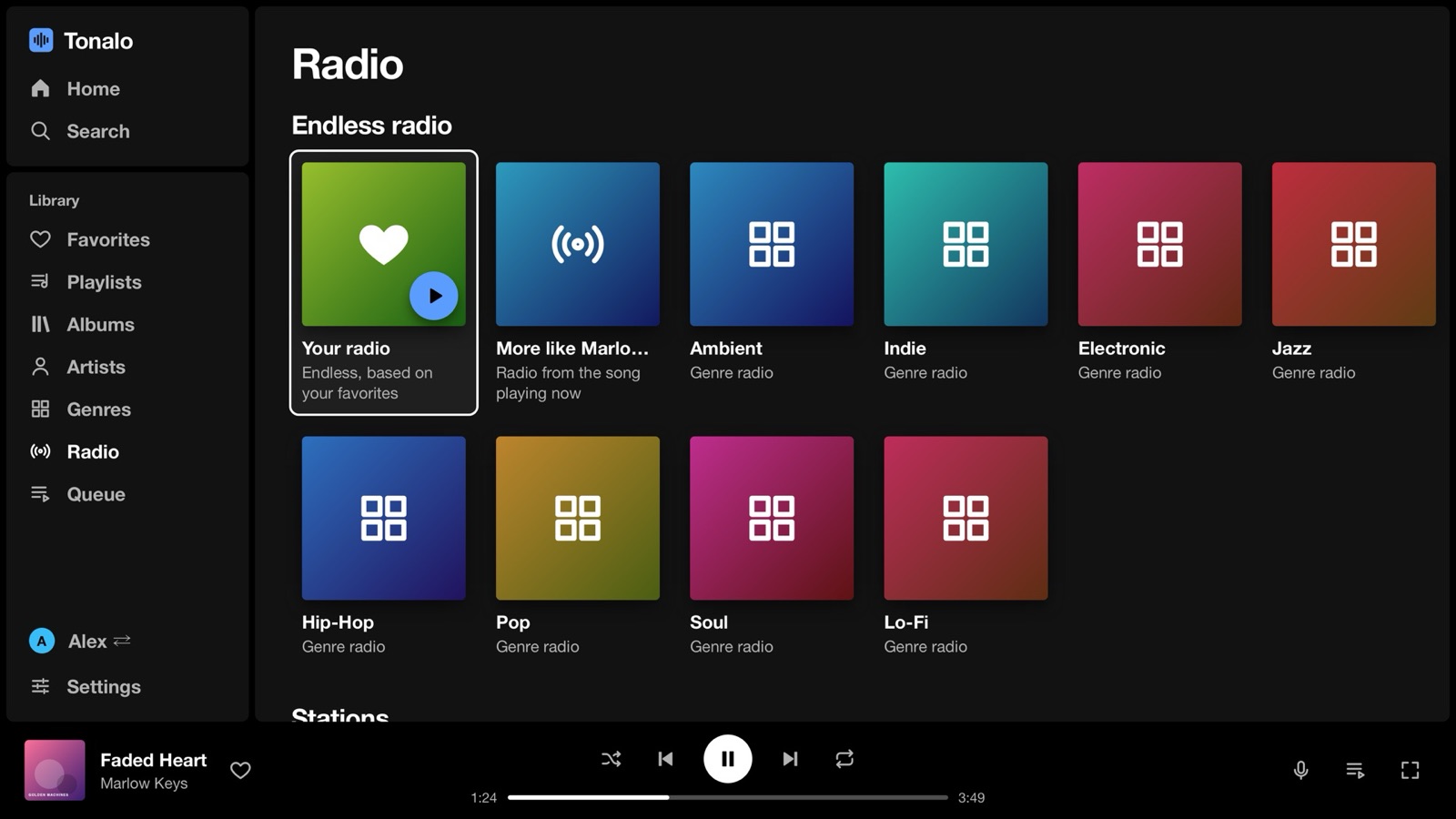 Endless radio and genre radios