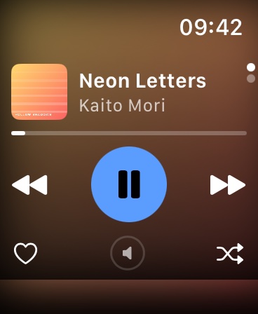 Tonalo on the Apple Watch: the player